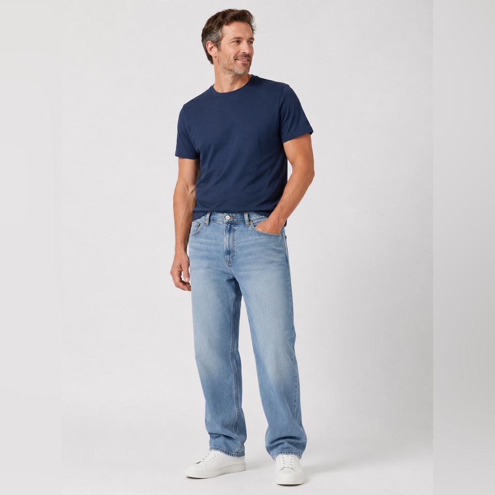 True Nation Loose Fit Jeans Men’s 50x28 Light Wash Stretch Denim Big & Tall